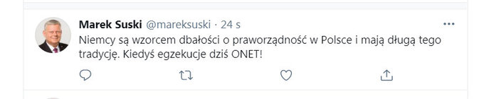 Wpis zniknął z konta posła Marka Suskiego.