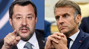 Miniatura: Salvini do Macrona: Załóż hełm, weź...