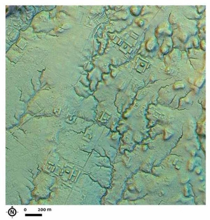 Pozostałości amazońskiej cywilizacji sprzed ok. 2 tys. lat; zdjęcie wykonane metodą mapowania laserowego
