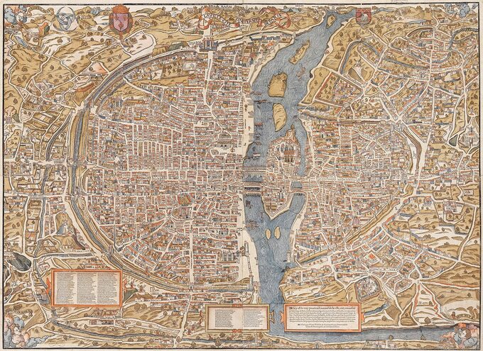 Plan Paryża z około 1550 roku