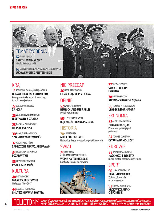 &bdquo;Do&nbsp;Rzeczy&rdquo; nr 10: Marzec '68. Mamy za&nbsp;nich przepraszać?! [SPIS TREŚCI]