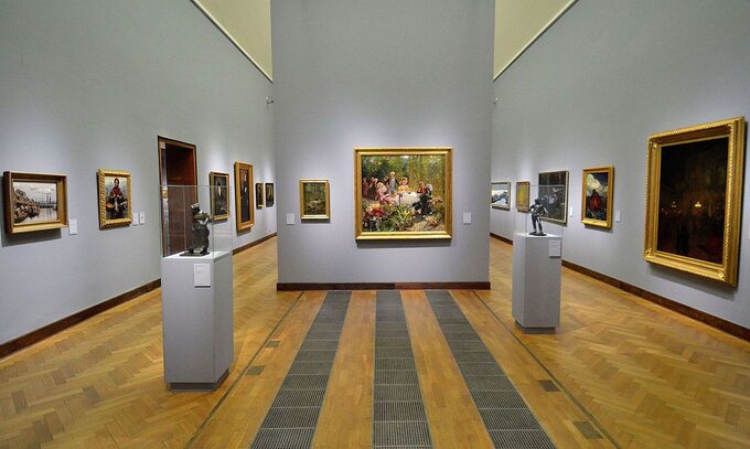Obrazy Aleksandra Gierymskiego wystawione w Muzeum Narodowym w Warszawie.