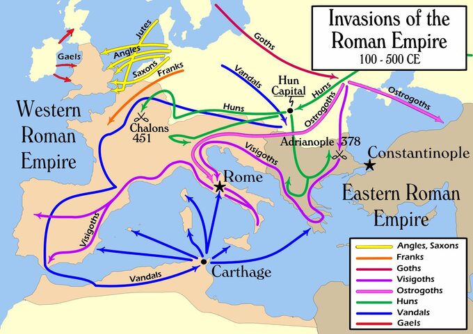 Najazd Hunów na Europę, V wiek