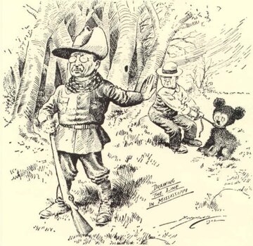 Theodore Roosevelt na&nbsp;polowaniu, w&nbsp;czasie kt&oacute;rego miał odm&oacute;wić zastrzelenia bezbronnego niedźwiedzia