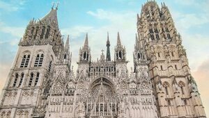 Miniatura: Pożar wokół iglicy katedry w Rouen opanowany