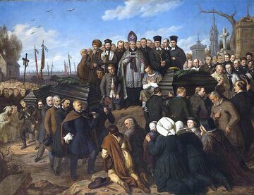 Pogrzeb pięciu poległych, 2&nbsp;marca 1861, obraz Aleksandra Lessera