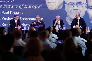 Panel dyskusyjny „Future of the Europe” z udziałem noblisty, prof. Paula Krugmana, prof. Yochanana Shachmurove’a oraz prof. Konrada Raczkowskiego, Prorektora UKSW