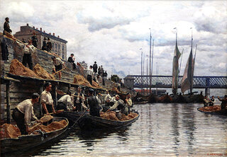 Aleksander Gierymski: Piaskarze, (rok 1887), olej/pł&oacute;tno; wymiary: 50 cm x 66 cm, Muzeum Narodowe w&nbsp;Warszawie.