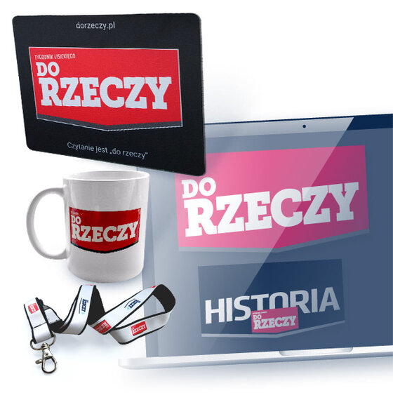 Roczny pakiet subskrypcji: Do Rzeczy + Historia Do Rzeczy wraz z gadżetami Do Rzeczy Kubek, smycz i podkładka pod mysz „Do Rzeczy”