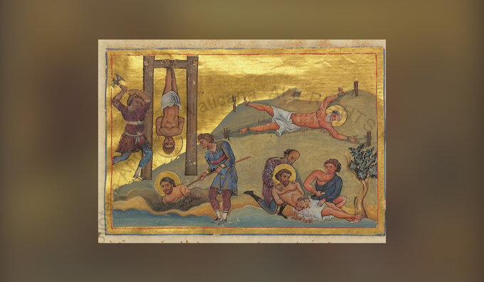 Prześladowania chrześcijan w&nbsp;Nikomedii (miniatura bizantyjska z&nbsp;X wieku)