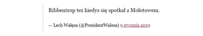 Wpis Lecha Wałęsy na Twitterze