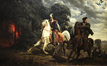 Artur Grottger &bdquo;Ucieczka Henryka Walezego z&nbsp;Polski&rdquo;, obraz z&nbsp;1860&nbsp;r.
