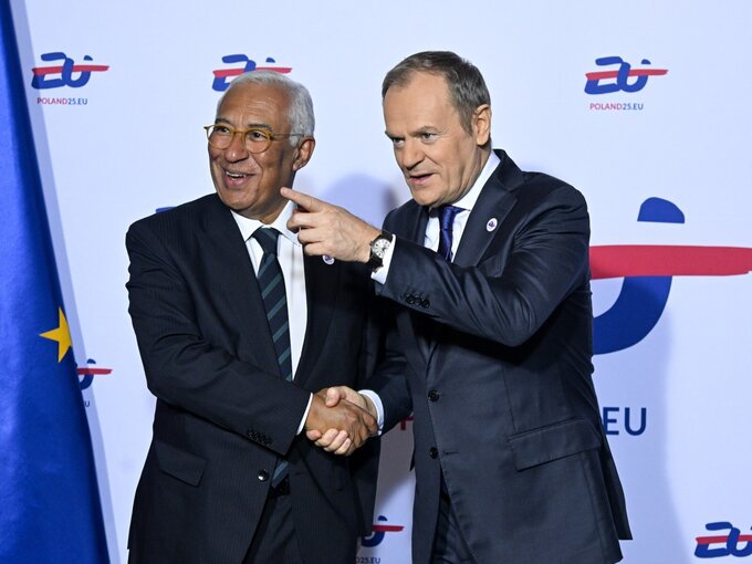 Szef Rady Europejskiej Antonio Costa i&nbsp;premier Donald Tusk
