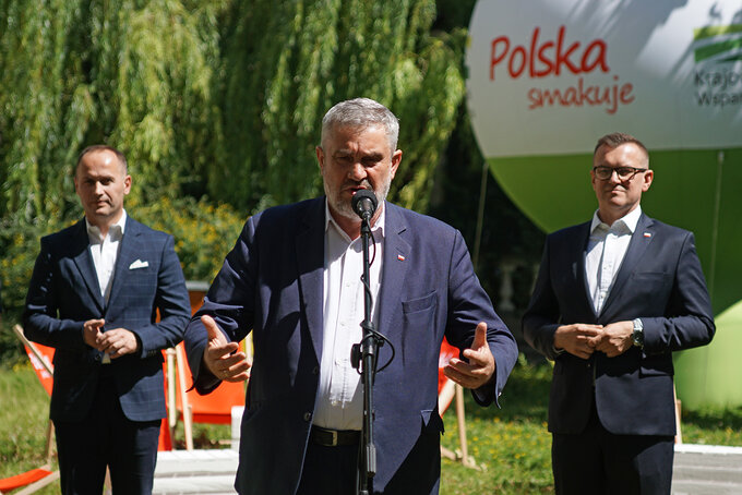 D. Goszczyński Dyr. Generalny KRD, minister J. K. Ardanowski, M. Wroński, Zastępca Dyr. Generalnego KOWR