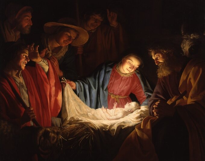 Narodzenie Jezusa, mal. Gerard van Honthorst, 1622