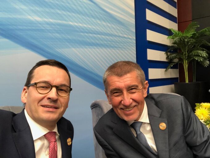 Premier Polski Mateusz Morawiecki i premier Czech Andriej Babiš