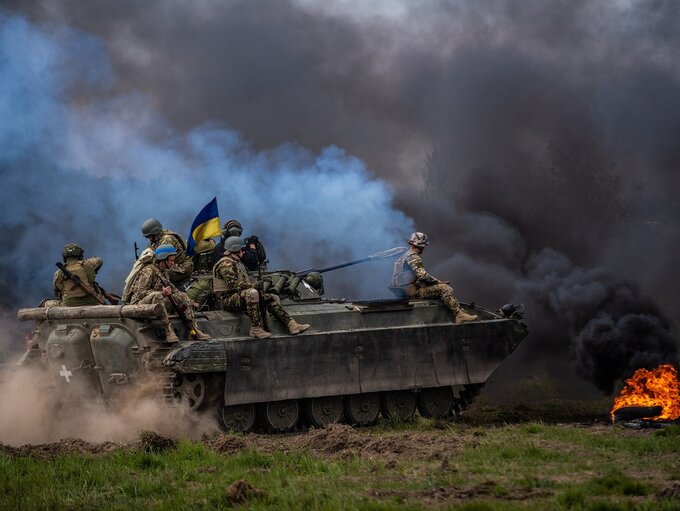 Ukraińscy żołnierze podczas wojny z&nbsp;Rosją