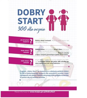 Dobry start. 300 zł dla&nbsp;ucznia
