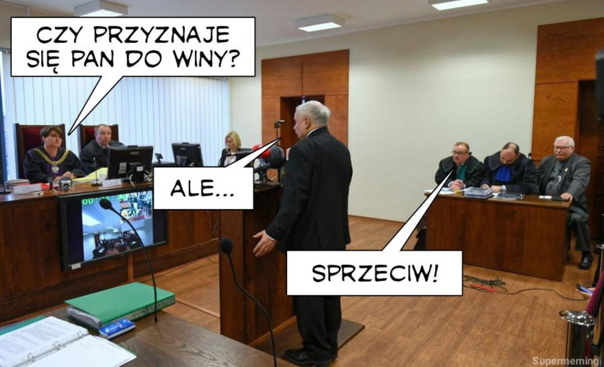 Wałęsa i Kaczyński w sądzie. Memy 