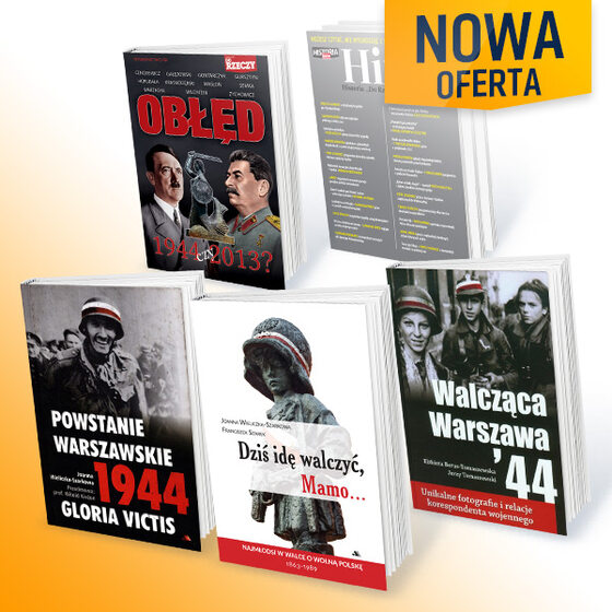 Oferta „Powstanie Warszawskie 1944” roczna subskrypcja tygodnika Do Rzeczy + Historia Do Rzeczy „Powstanie Warszawskie 1944. Gloria Victis”, „Dziś idę walczyć, Mamo…”, „Walcząca Warszawa '44”, „Obłęd 1944 czy 2013?”, „Hity Historia Do Rzeczy” cz. 1-3.