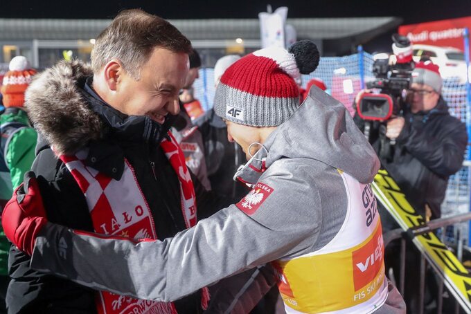 Para prezydencjka na konkursie Pucharu Świata w skokakach narciarskich w Zakopanem