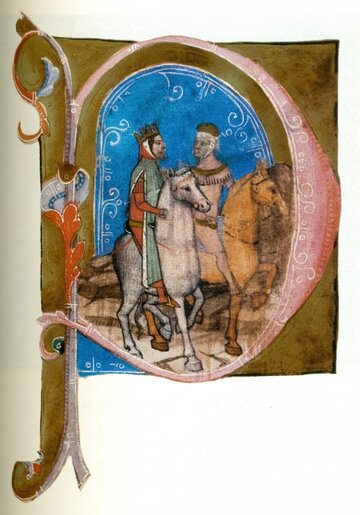 Wacław III&nbsp;w&nbsp;podr&oacute;ży. Rycina z&nbsp;"Kroniki Ilustrowanej"