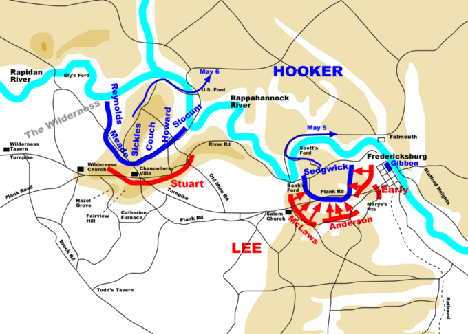 Bitwa pod Chancellorsville – sytuacja 4 maja