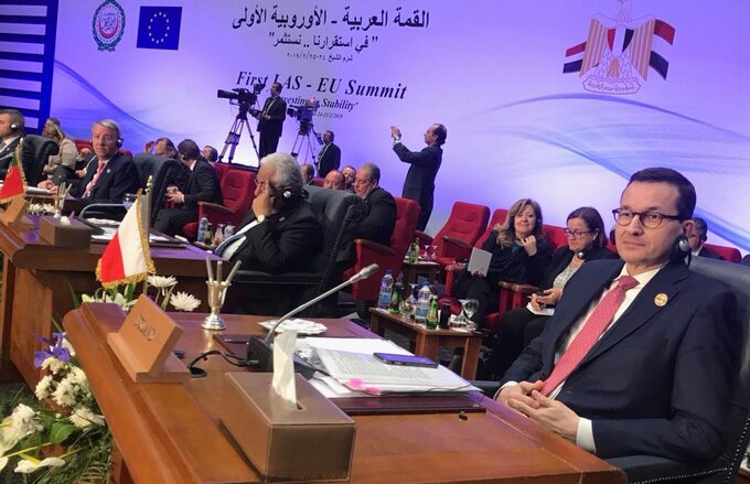 Premier Mateusz Morawiecki na szczycie UE-Liga Państw Arabskich