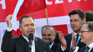 Miniatura: Kandydat z I tury na wiecu Nawrockiego....