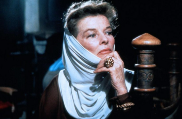 Katharine Hepburn jako Eleonora Akwitańska w&nbsp;filmie "Lew w&nbsp;zimie"