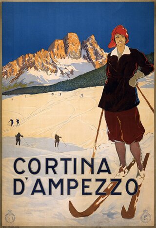 Plakat reklamowy Cortina d'Ampezzo (około 1920&nbsp;r.)