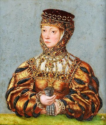 Miniatura Barbary Radziwiłł&oacute;wny, warsztat Lucasa Cranacha Młodszego, 1555/1565&nbsp;r.