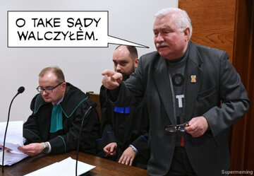 Wałęsa i Kaczyński w sądzie. Memy 