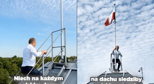 Miniatura: Tusk wszedł na dach KPRM. Premier...