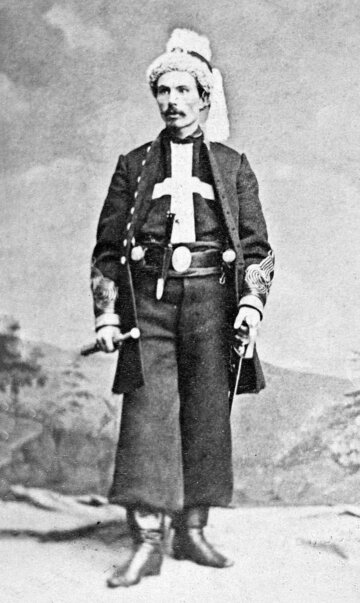 Fran&ccedil;ois de Rochebrune w&nbsp;stroju żuawa śmierci