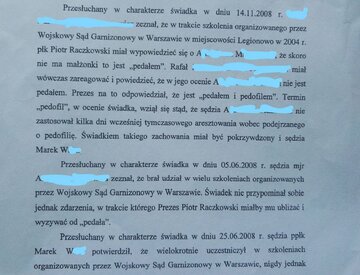 Fragmenty z&nbsp;uzasadnienia Okręgowej Prokuratury Wojskowej w&nbsp;Poznaniu ws umorzenia niekt&oacute;rych z&nbsp;postępowań dotyczących sędziego Piotra Raczkowskiego