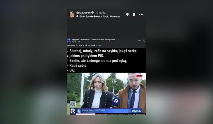 Zrzut ekranu z&nbsp;Instagrama Doroty "Dody" Rabczewskiej