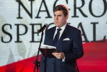 Karol Gac podczas gali "Strażnik Pamięci" 