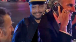 Miniatura: Macron zablokowany przez kolumnę...