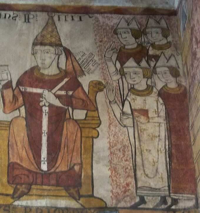 Klemens IV na fresku w Tour Ferrande.