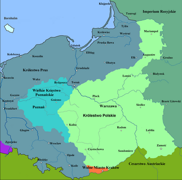 Kr&oacute;lestwo Polskie (185-1917) -&nbsp;mapa