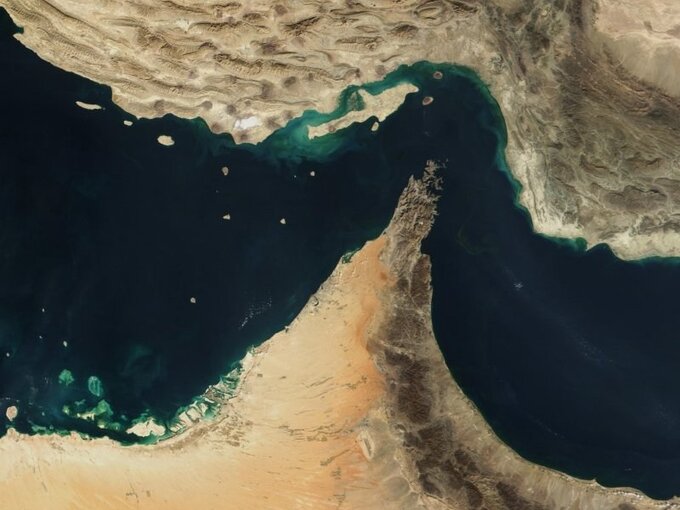 Cieśnina Ormuz na&nbsp;zdjęciu satelitarnym