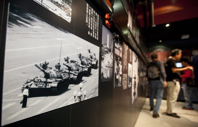 Muzeum w Hong Kongu. Zdjęcie z protestów 4 czerwca