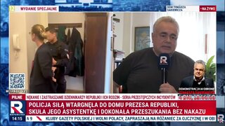 Tomasz Sakiewicz, redaktor naczelny TV Republika, relacjonuje interwencję policji w&nbsp;swoim mieszkaniu