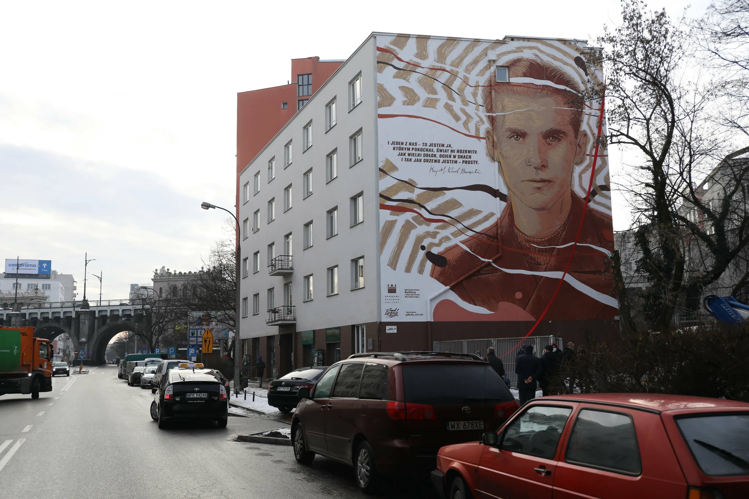 Warszawa, Solec. Mural poświęcony Krzysztofowi Kamilowi Baczyńskiemu