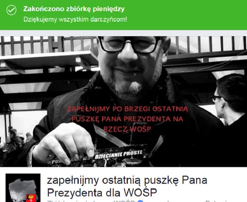 Zbiórka na Facebooku