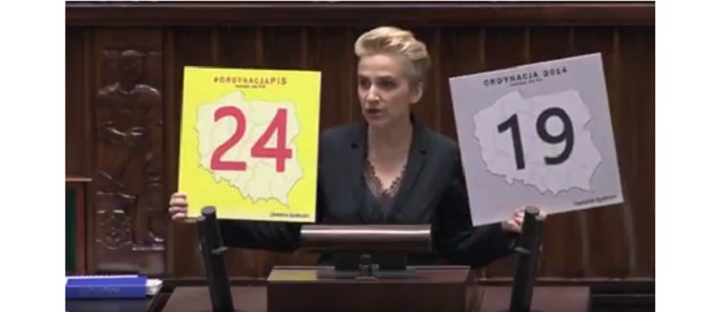 Joanna Scheuring-Wielgus podczas obrad Sejmu