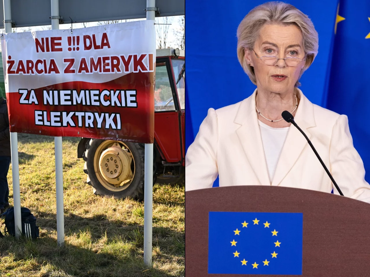 Tablica wyrażająca sprzeciw wobec umowy z Mercosur