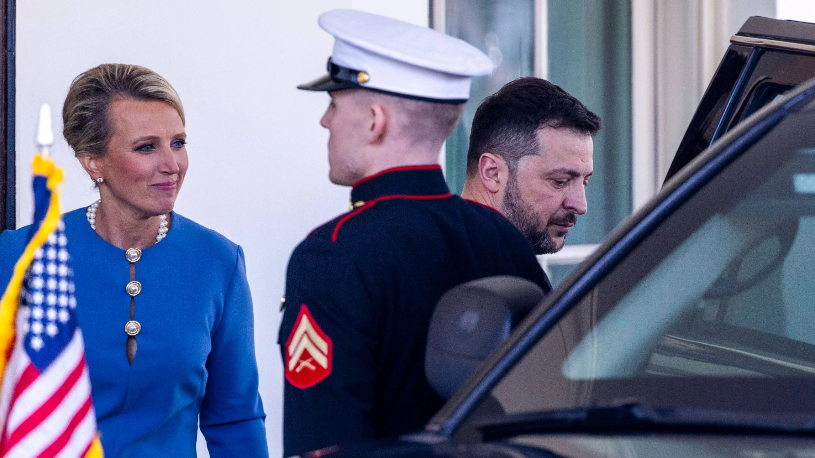 Prezydent Ukrainy Wołodymyr Zełenski opuszcza Biały Dom