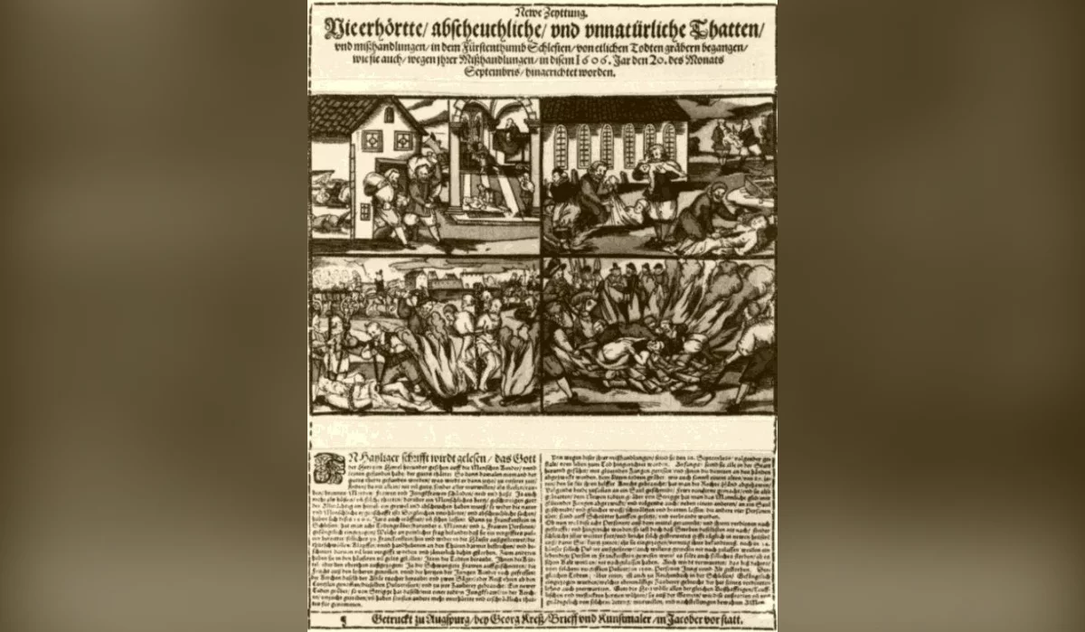 Gazeta „Newe Zeyttung” z drzeworytami ilustrującymi aferę grabarzy